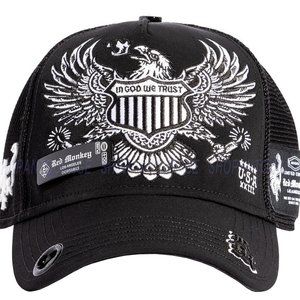 Red Monkey Americana Black RM1465 New Limited Edition Unisex Trucker Hat Cap